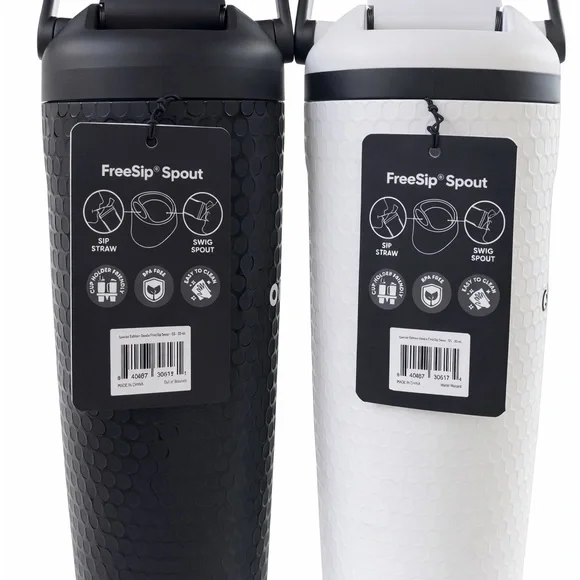 Owala Fairways Golf Bottle Set 30oz (2 Pack) Black White SOLD OUT Limited New - Picture 2 of 4